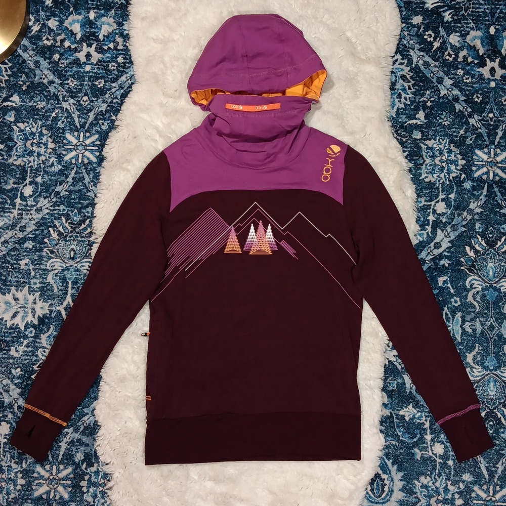 NWT ABK clothing manon hoodie pullover grape & purple women's sz small